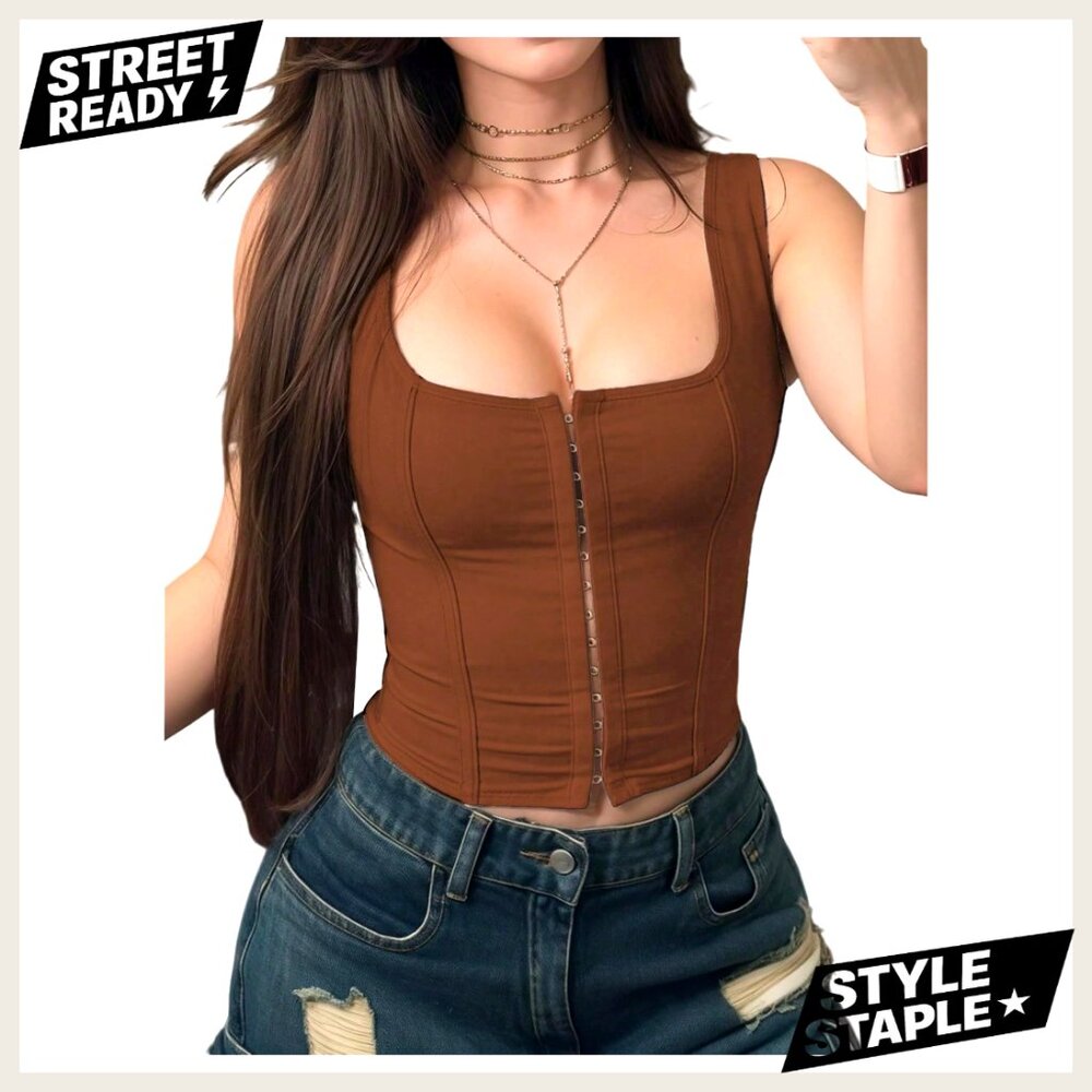Women's Lace Up Corset Tank Top, Boned Bodyshaper, Western Style, Size Small